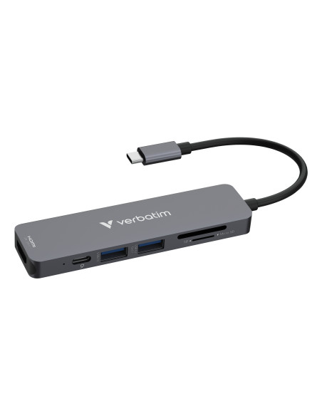 Verbatim 32156 hub di interfaccia USB 3.2 Gen 1 (3.1 Gen 1) Type-C 5000 Mbit/s Grigio