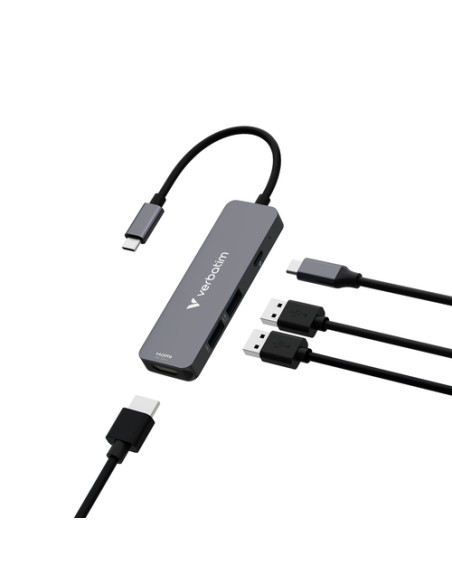 Verbatim 32155 hub di interfaccia USB 3.2 Gen 1 (3.1 Gen 1) Type-C 5000 Mbit/s Grigio