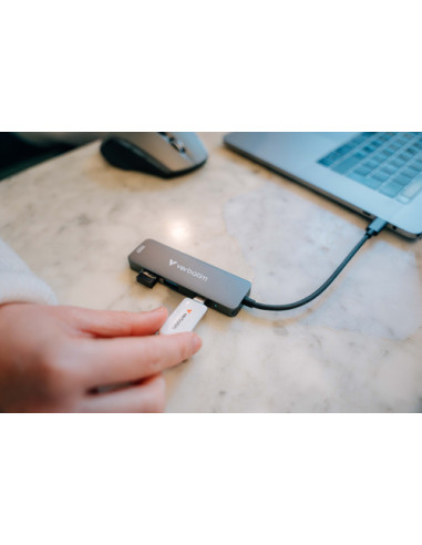 Verbatim 32155 hub di interfaccia USB 3.2 Gen 1 (3.1 Gen 1) Type-C 5000 Mbit/s Grigio