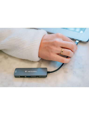 Verbatim 32155 hub di interfaccia USB 3.2 Gen 1 (3.1 Gen 1) Type-C 5000 Mbit/s Grigio