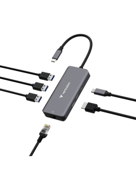 Verbatim 32157 hub di interfaccia USB 3.2 Gen 1 (3.1 Gen 1) Type-C 5000 Mbit/s Grigio