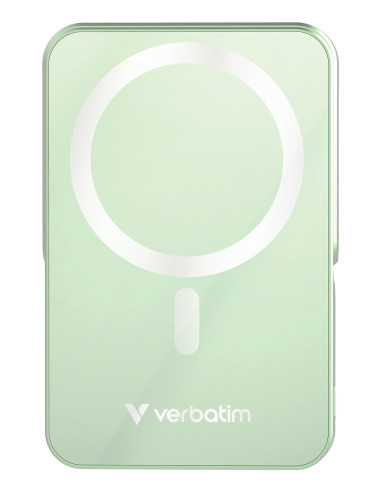 Verbatim Charge 'n' Go Magnetic Wireless Polimeri di litio (LiPo) 10000 mAh Carica wireless Verde