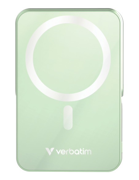 Verbatim Charge 'n' Go Magnetic Wireless Polimeri di litio (LiPo) 10000 mAh Carica wireless Verde