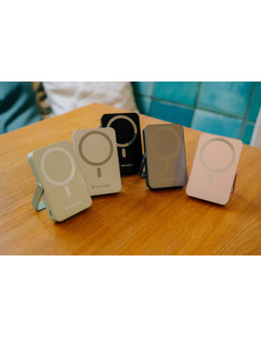 Verbatim Charge 'n' Go Magnetic Wireless Polimeri di litio (LiPo) 10000 mAh Carica wireless Verde