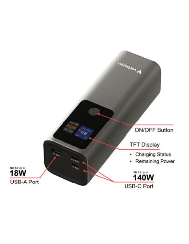 POWER BANK 27000MAH 183W GREY