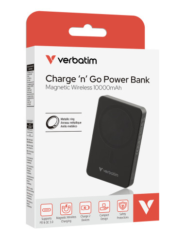 Verbatim Charge 'n' Go Essentials 10000 mAh Carica wireless Nero