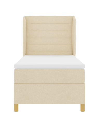 Letto a molle con materasso Crema 200 x 80 cm Tessuto