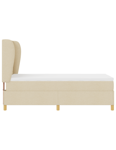 Letto a molle con materasso Crema 200 x 80 cm Tessuto