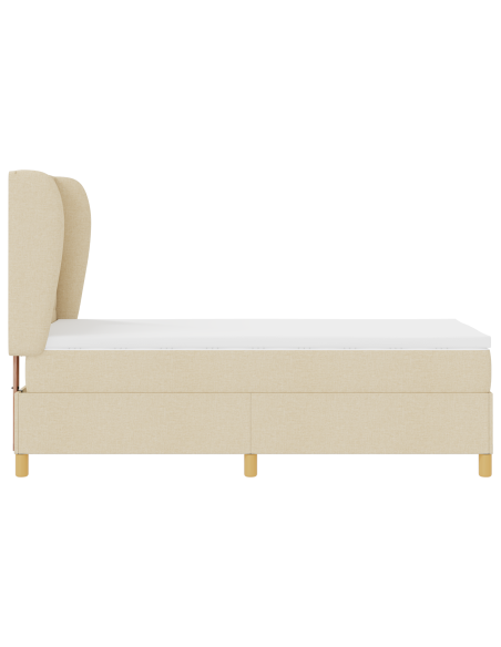 Letto a molle con materasso Crema 200 x 80 cm Tessuto
