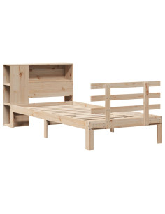 Giroletto con Libreria senza Materasso 75x190 cm in Legno Pino 2