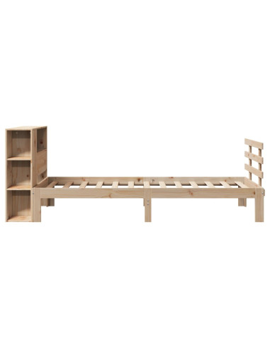 Giroletto con Libreria senza Materasso 75x190 cm in Legno Pino
