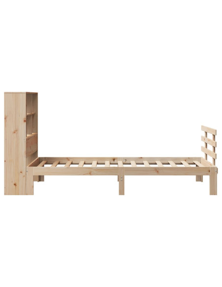 Giroletto con Libreria senza Materasso 75x190 cm in Legno Pino