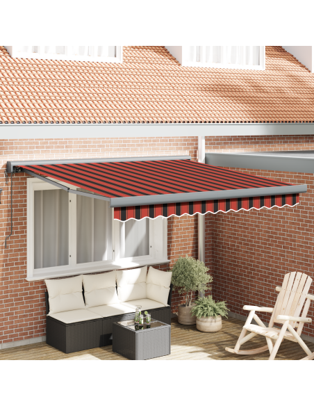 Tenda Retrattile Automatica Arancione e Marrone, 300x250 cm