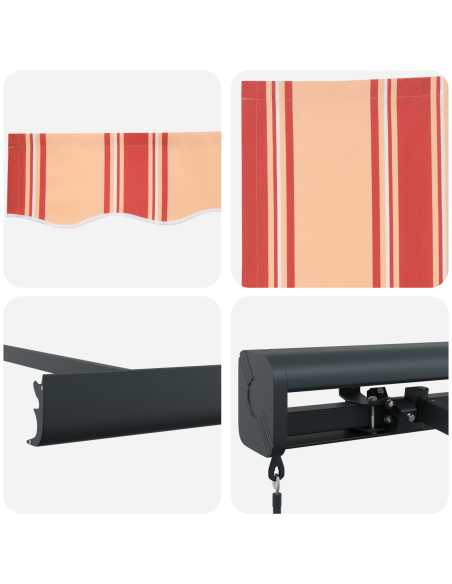 Tendalino Retrattile Manuale Giallo e Arancione 300x250 cm