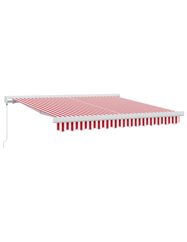 Tenda Retrattile Rosso e Bianco 300 x 250 cm Tessuto e Metallo