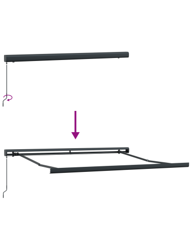 Tenda Retrattile Rosso e Nero 350 x 250 cm Tessuto e Metallo