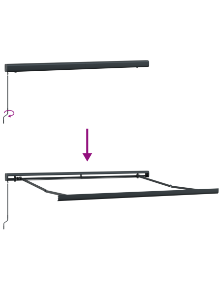 Tenda Retrattile Rosso e Nero 350 x 250 cm Tessuto e Metallo