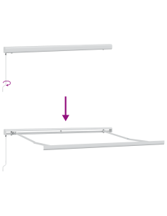 Tenda Retrattile Rosso e Bianco 350 x 250 cm Tessuto e Metallo 2