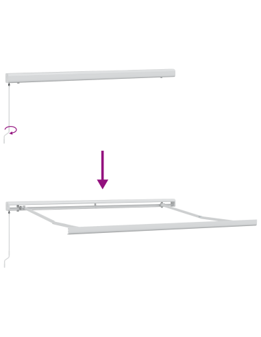 Tenda Retrattile Rosso e Bianco 350 x 250 cm Tessuto e Metallo