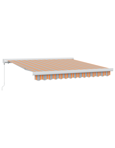 Tenda Retrattile Manuale a Righe Multicolori 350x250 cm