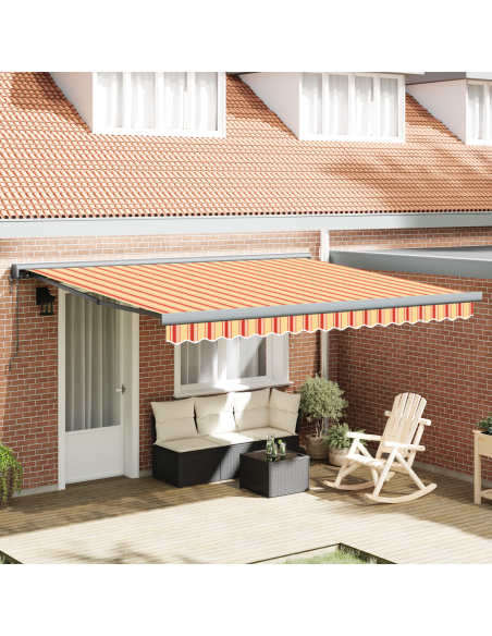 Tenda Retrattile Automatica Gialla e Arancione 400x300 cm