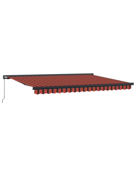 Tenda Retrattile Rosso e Nero 450 × 300 cm Tessuto e Metallo