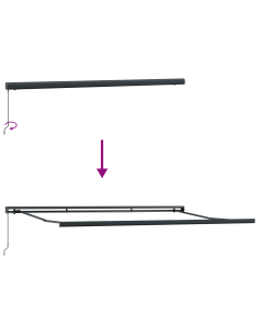 Tenda Retrattile Rosso e Nero 500 × 300 cm Tessuto e Metallo 2