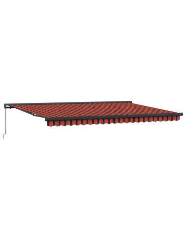 Tenda Retrattile Rosso e Nero 500 × 300 cm Tessuto e Metallo