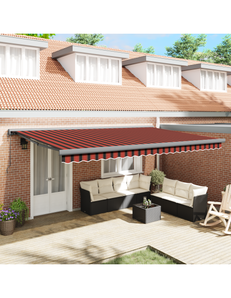 Tenda da Sole Arancione e Marrone 500 x 300 x 165 cm