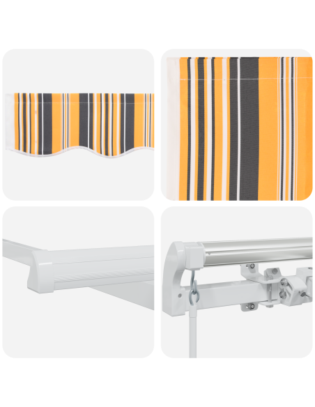 Tenda retrattile manuale a righe multicolore 600x300 cm