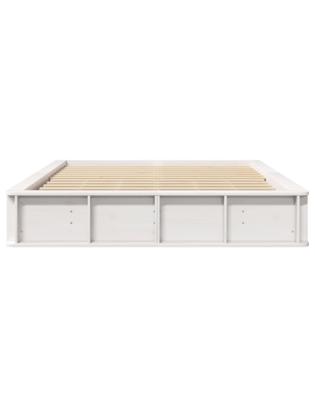 Struttura letto con contenitore sollevabile bianca 160x200 cm in legno massiccio di pino