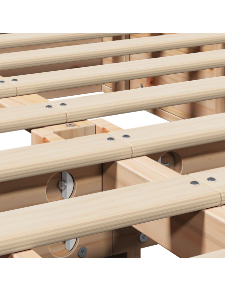 Struttura letto con contenitore alzabile 150x200 cm legno massello pino