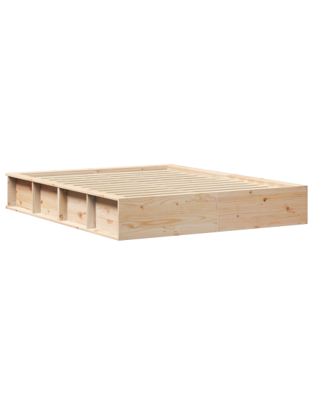 Struttura letto con contenitore alzabile 150x200 cm legno massello pino