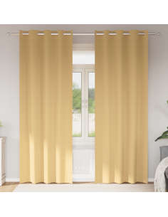 Tende Blackout con Anelli 2 pcs Beige 245 x 140 cm Poliestere