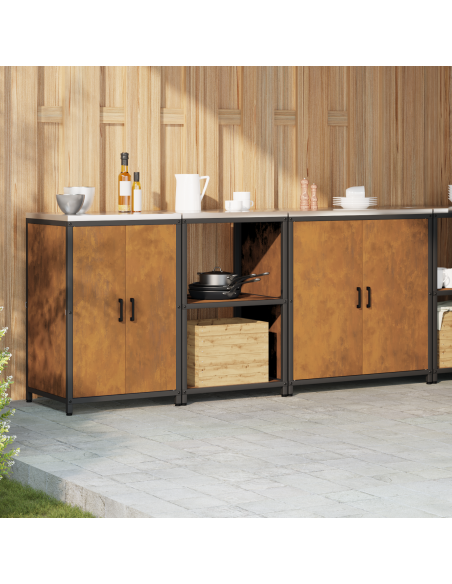 Set di Stoccaggio per Cucina 3 pcs Ruggine 210 x 50 x 92 cm