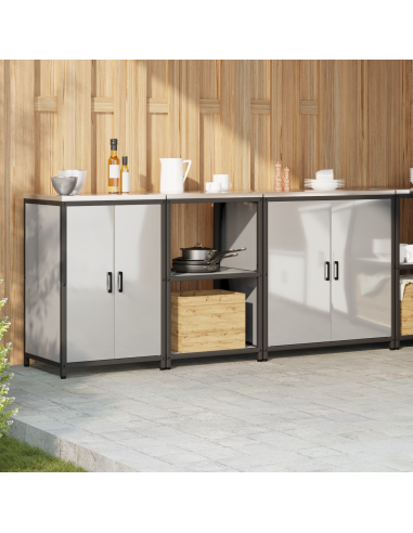 Set di Stoccaggio per Cucina 3 pcs Argento Acciaio zincato