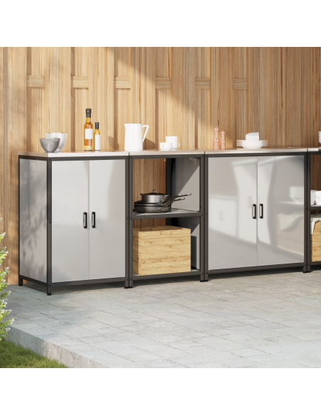 Set di Stoccaggio per Cucina 3 pcs Argento 210 x 50 x 92 cm