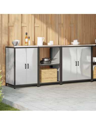 Set di Stoccaggio per Cucina 3 pcs Argento Acciaio inossidabile