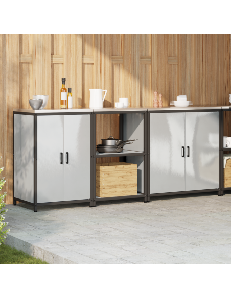 Set di Stoccaggio per Cucina 3 pcs Argento 210 x 50 x 92 cm