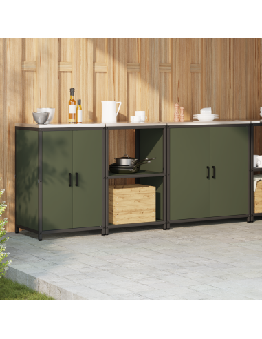 Set di Stoccaggio per Cucina con lo scaffale 3 pcs Verde oliva