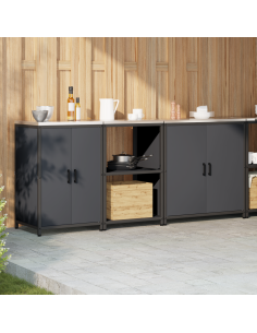 Set di Stoccaggio per Cucina con lo scaffale 3 pcs Antracite