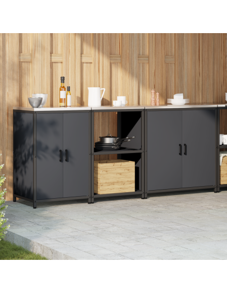 Set di Stoccaggio per Cucina 3 pcs Antracite 210 x 50 x 92 cm
