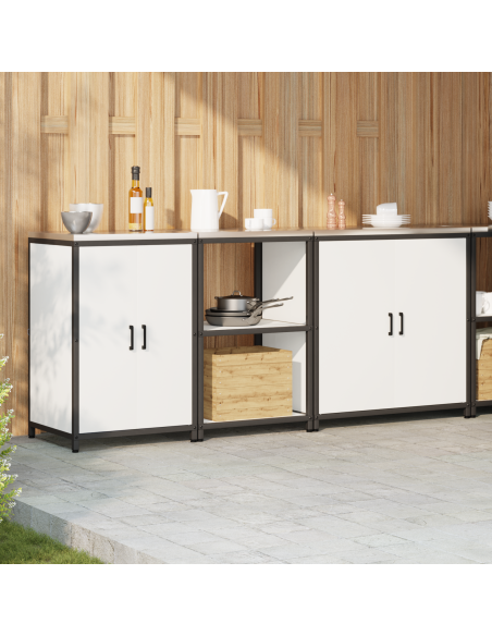 Set di Stoccaggio per Cucina 3 pcs Bianco 210 x 50 x 92 cm
