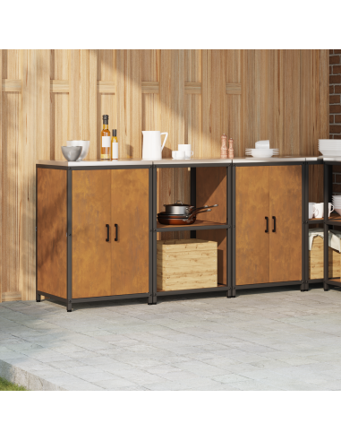 Set di Stoccaggio per Cucina con lo scaffale 3 pcs Ruggine