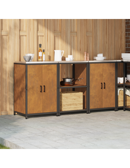 Set di Stoccaggio per Cucina 3 pcs Ruggine 180 x 50 x 92 cm