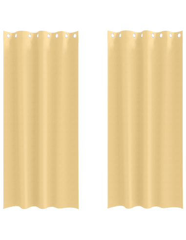 Tende Blackout con Anelli 2 pcs Beige 245 x 140 cm Poliestere