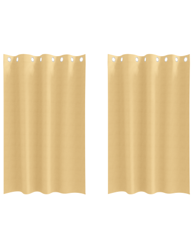 Tende Blackout con Anelli 2 pcs Beige 175 x 140 cm Poliestere
