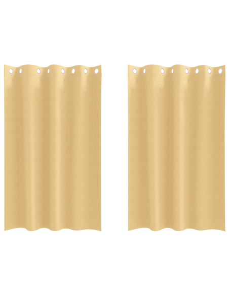 Tende con tende 2 pcs Beige 175 x 140 cm Poliestere