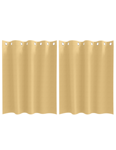 Tende Blackout con Anelli 2 pcs Beige 140 x 140 cm Poliestere