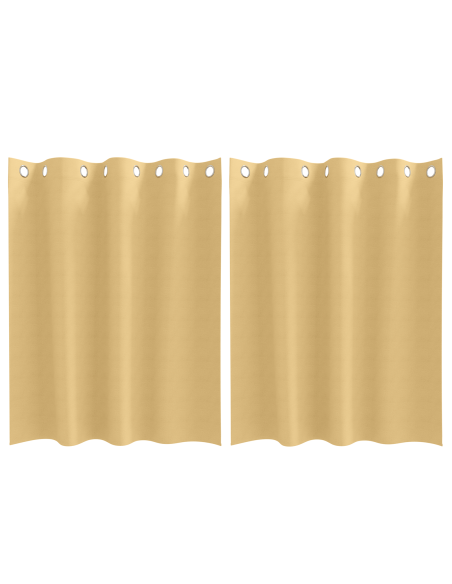 Tende con tende 2 pcs Beige 140 x 140 cm Poliestere